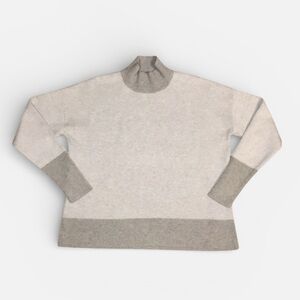 Rachel Zoe Two-Tone Light Gray & Heather Gray Turtleneck Sweater
